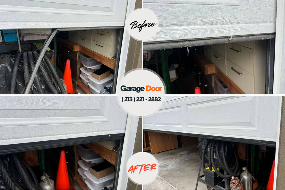 Before and after: garage door repair Holtville, CA